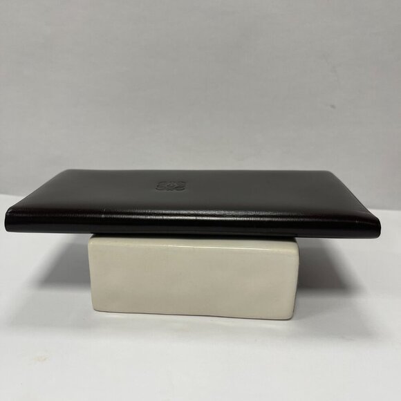 Loewe Men's Dark Brown Nappy Lambskin Long Bifold Wallet - Preowned - Picture 7 of 12